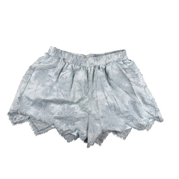 INA Floral Embroidery Boho Flutter Sleeve Blouse & Short Set Womens Size M - Picture 5 of 10